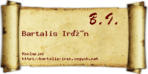 Bartalis Irén névjegykártya