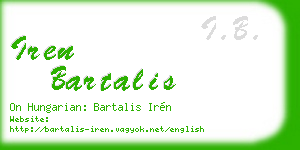 iren bartalis business card